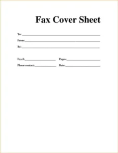 Blank Fax Cover Sheet Microsoft Word